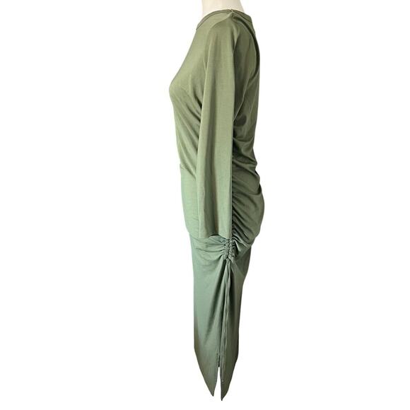Banana Republic Woman’s Soft Ponte Side Ruched Olive T-Shirt Dress- Size Tall M - Picture 3 of 8